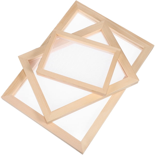 USHOBE 3pcs Diy Paper Making Frame Wooden Frames For Handmade Paper Craft Sturdy Double Design Easy To Clean And Use