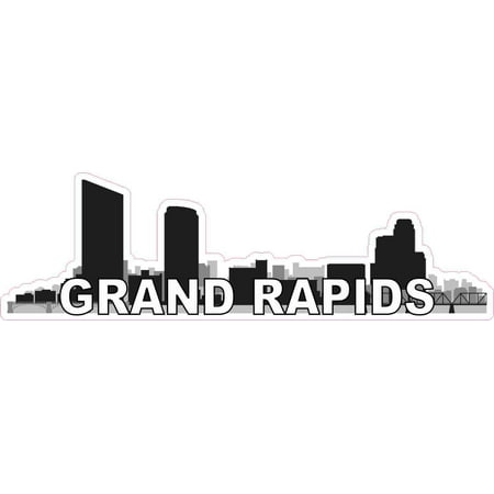 10in x 3in Grand Rapids Skyline Sticker Vinyl Window Decal Bumper (Best Value Auto Body Supply Grand Rapids Mi)