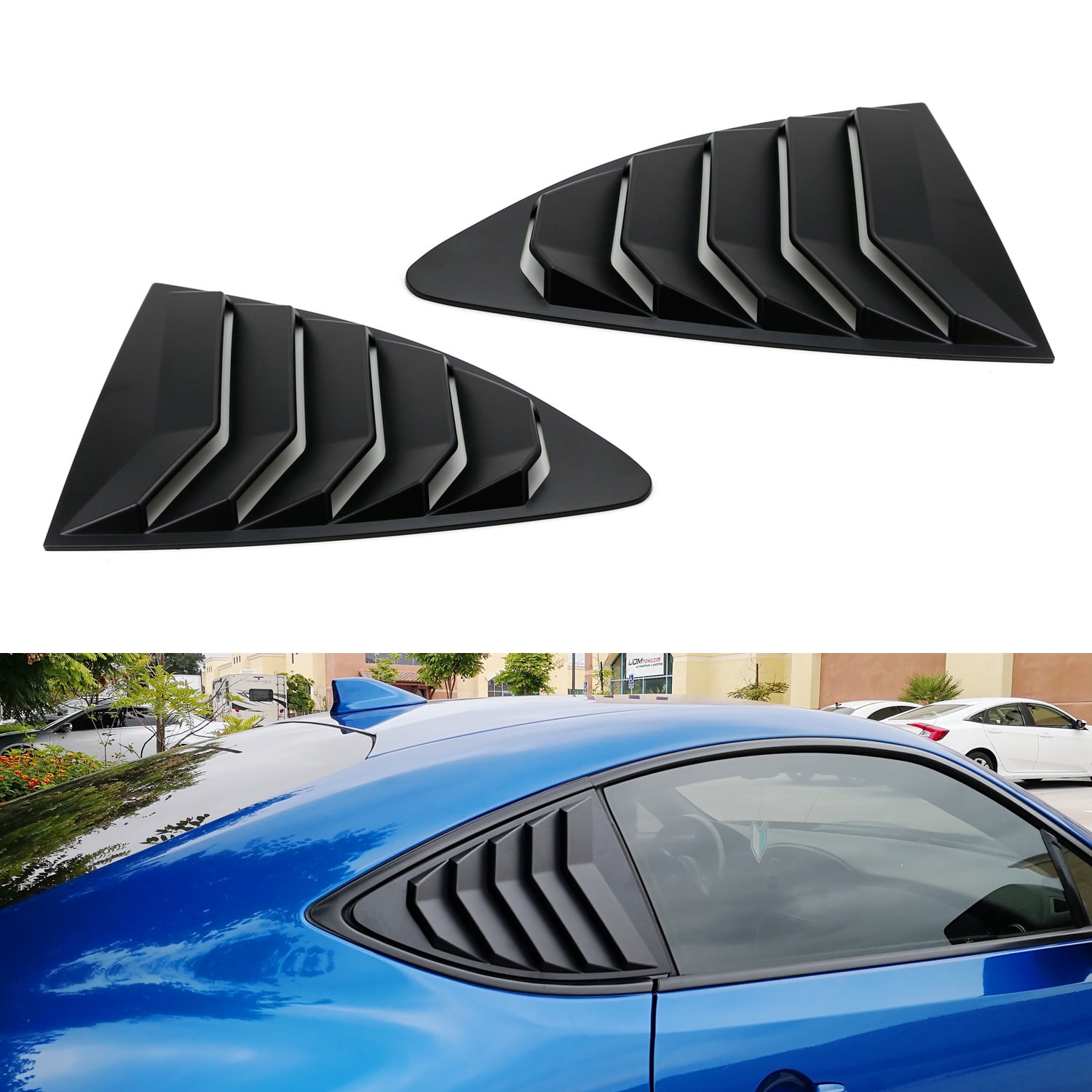 iJDMTOY Left/Right Matte Finish Racing Style Rear Side Window Vent