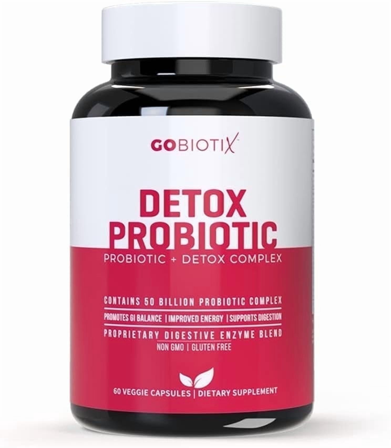 GoBiotix Detox Probiotic Cleanser with Digestive Enzymes for Gut Health, Detox Cleanse & Liver Support, 60 Ct