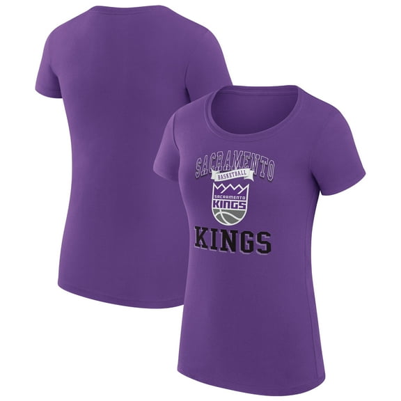 Women's G-III 4Her by Carl Banks Purple Sacramento Kings Super-Slim Fit Lightweight Team Logo T-Shirt