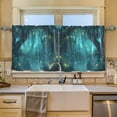 thumbnail image 2 of Yayeee Kitchen Curtains Tier Set of 2 Light Filtering 57"x24" Over Sink Window Panels, Magical Forest, 2 of 7