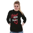 thumbnail image 4 of Thief Stole My Heart Valentines Day Women's Long Sleeve T Shirt Brisco Brands S, 4 of 6