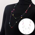 thumbnail image 3 of Sweater Chain Necklace Layered Long Necklace for Women Colored Zircon Necklace Lightweight Sweater Strand Chain Necklaces Exquisite Design Metal Style, 3 of 8