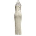 thumbnail image 3 of CAICJ98 Grande Taille Robes Femmes Sans Manches V Cou Split Soirée Longue Robe Argent L, 3 of 5