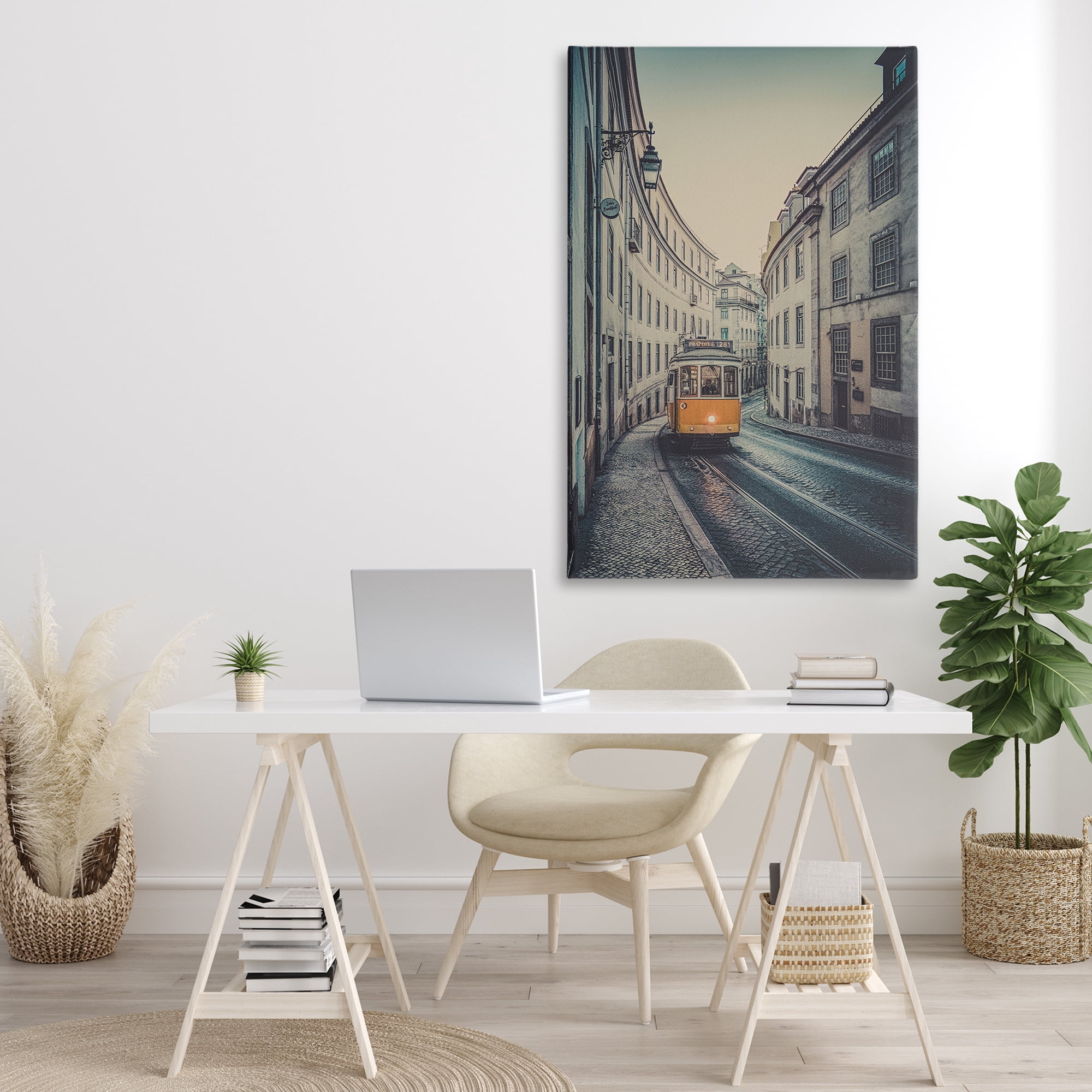 Stupell Industries Trolley Car Cityscape Town & City Photography Gallery Wrapped Canvas Art Print Wall Art, 30 x 45