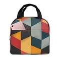thumbnail image 1 of Disketp Geometric Cube Pattern Art for Insulated Lunch Bag for Women and Men, Perfect for Work, Hiking, Picnic, 1 of 8