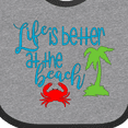 thumbnail image 4 of Inktastic Life is Better at the Beach Crab and Palm Tree Boys or Girls Baby Bib, 4 of 4