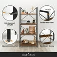 thumbnail image 5 of CAPHAUS 4 Tier Bookshelf, 24 Inch Width Free Standing Shelf, Bookcase Shelf Storage Organizer, Industrial Book Shelves for Home Office, Living Room, Kitchen, Rustic Oak Vintage Shelves & Metal Frame, 5 of 9