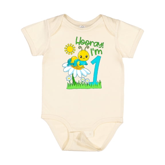 Inktastic Hooray, I'm One Cute Caterpillar Birthday Boys or Girls Baby Bodysuit