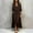Dark Brown, variant on Morttic Women's Elegant Lapel Long Sleeve Button Down Shirt Dress – Drawstring Waist Casual Split Dress with Side Pockets Apricot,S