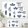 thumbnail image 4 of Designart ' Abstract Set Of Plant Leaves Blue ' Traditional Canvas Wall Art Print, 4 of 4