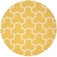 thumbnail image 2 of SAFAVIEH Cambridge Joshua Geometric Tessellation Wool Area Rug, Gold/Ivory, 6' x 6' Round, 2 of 7