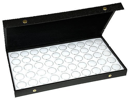 2 Glass Top Lid White 50 Jar Box Cases Display Gems Body Jewelry Gold Nuggets 