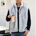 thumbnail image 6 of Timoontee Men's Faux Furry Waistcoat Warm Thickened Winter Vest Outwear Casual Comfy Vest Sleeveless Stand Collar Jacket Vest Gray XXXL, 6 of 9