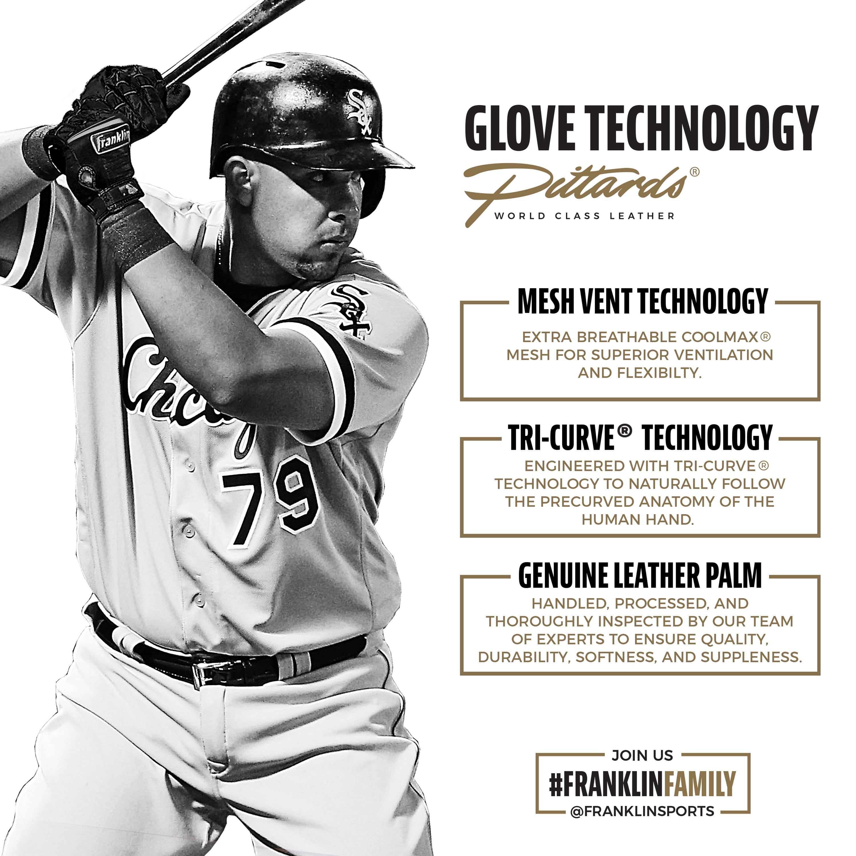 (2 pack) Franklin Sports MLB Classic One LT Baseball Batting Gloves - Black/Gold - X Large - 1 Pair - Leather