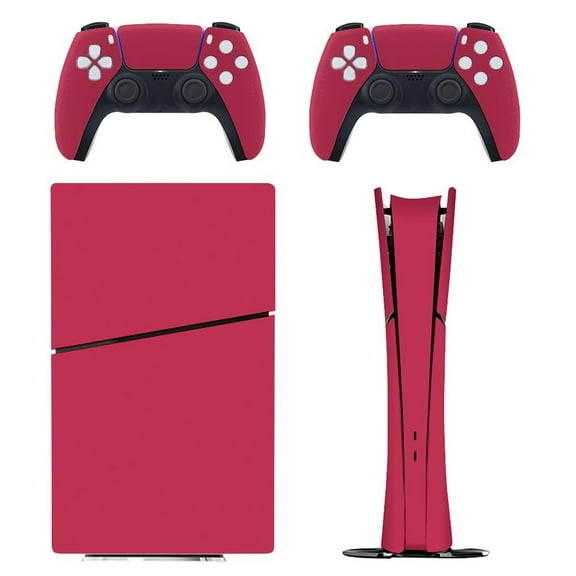 Skin Sticker for PS5 Slim / Pro / Standard Disc / Digital Edition Console and Controllers Decals for PlayStation 5 Maroon Crayola