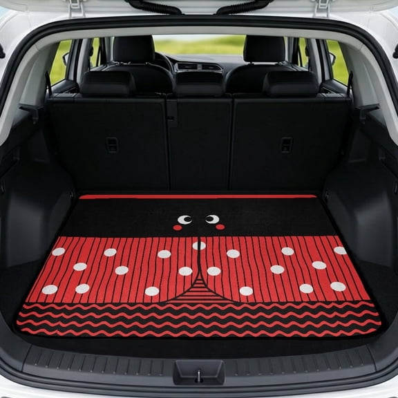 KUIFORTI Cute Ladybug Universal Car Trunk Mat 29" x 39" Scratch-Proof Dustproof Trunk Protection Cargo Liner Washable Stylish Car Decor for Sedans, SUVs
