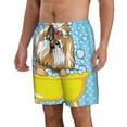 thumbnail image 2 of Bixox Men's Dog Takes a Bath in the Bathtub printing Casual Classic Fit Short Summer Beach Shorts, 2 of 6