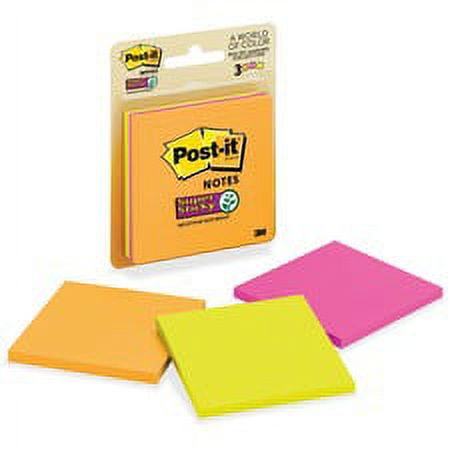 Post-it Super Sticky Note Pads - Energy Boost Color Collection - 135 - 3 Post-it Super Sticky Note Pads - Energy Boost Color Collection - 135 - 3