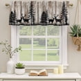 thumbnail image 2 of 2 Pack Valances for Window, Deer Silhouettes Short Curtains for Kitchen Bedroom Living Room, Trees Wooden Retro Art Farmhouse Rod Pocket Small Window Treatment Valance Drapes 42 x 18 Inch, 2 of 8