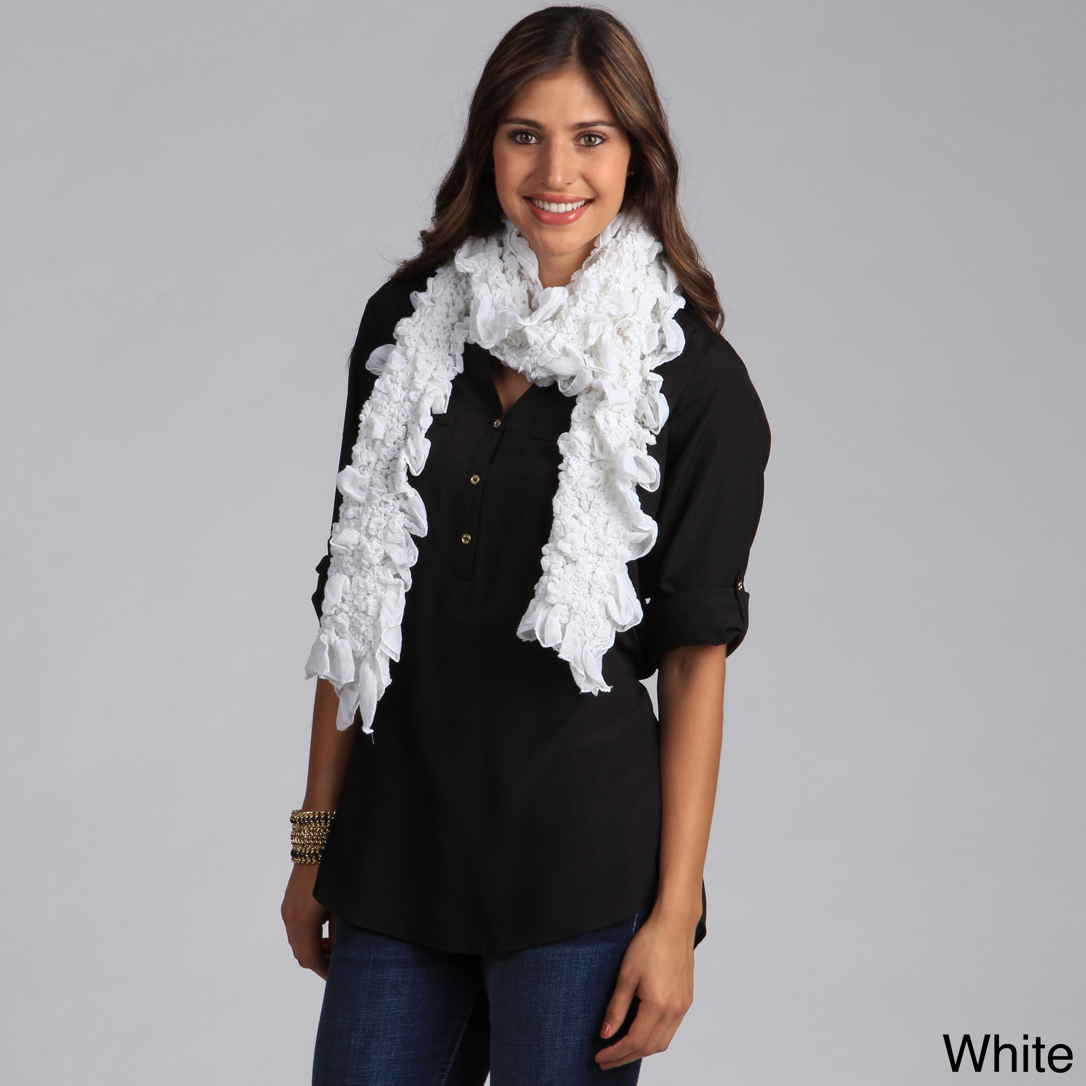 Saro Women's Ruffled Gauze Scarf