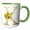 Green/White, variant on 3drose, Pretty Sunflowers Image of Gold Ornamental Monogram Initial K, 11oz Mug