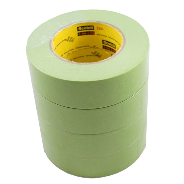 Cinta adhesiva 3M, 1-1/2 pulgadas, 233+, color verde para automóviles, pintura en rollo, 4 rollos