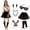 Black, variant on 70s 80s Costume Accessories Outfits for Women Tutu Skirt Headband Leg Warmers Fishnet Gloves Cosplay Set