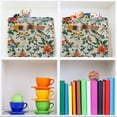 thumbnail image 6 of Yayeee 2 Pack Canvas Storage Basket with Handles for Shelves Fabric Bins Closet Organizer, Light Green Floral Pattern, 6 of 8