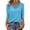 Sky Blue, variant on Women's Spring Summer Loose Fit Half Sleeve Tunic Pleated V-Neck Pullover Blouses Soft Business Goingout Shirt
