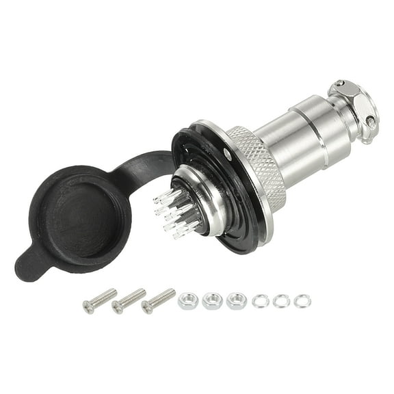 Aviation Connector GX20 8Pin 20mm Silver Male Female Panel Metal Aviation Wire Connector with Aviation Plugs Cap