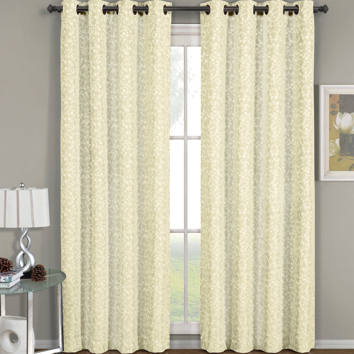 No. 918 Intersect Wave Print Casual Textured Curtain Panel, 48