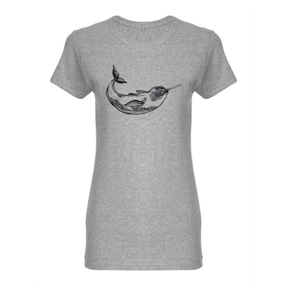 Highly Detailed Wild Narwhal Shaped Tee Women's -Image by Shutterstock