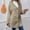 Khaki, variant on Women Fleece Jacket Coat Button Up Sherpa Jacket with Hood Y2K Side Split Open Front Cardigan Coat Warm Winter Coats Navy XL