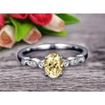 thumbnail image 2 of 1.75 Carat Beautiful 8x6mm Oval Shaped Champagne Diamond Moissanite Engagement Ring Classic Art Deco 10k White Gold, 2 of 5