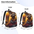 thumbnail image 3 of Yiaed Sunset Flower Meditating Raccoon Print Backpack, Premium Laptop Backpack, Travel Backpack for Women, Lightweight Backpacks, Comfortable Back Pack-Medium, 3 of 5