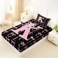 thumbnail image 4 of Manfei Girls Kawaii Bow Personalized Initial K Twin Sheet Sets 3pcs,Vintage Polka Dots Bedding for Kids Teens,Ultra Soft Home Decor, 4 of 5