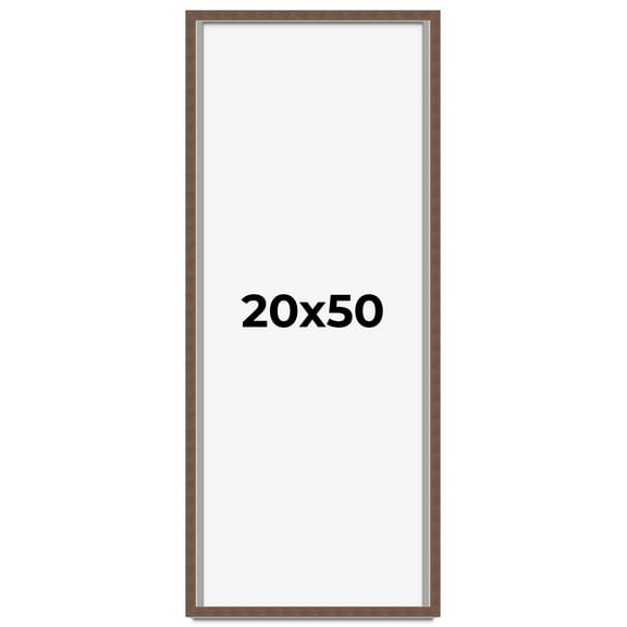 20x50 Shadow Box Frame Brown | 1.125 inches Deep Real Wood Rustic Shadowbox Display Frame | UV