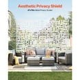 thumbnail image 5 of KFFKFF Metallic Privacy Barrier, Dimensions 47" Height x 76" Width, 3-Panel Outdoor Privacy Shields, Self-Supporting Outdoor Partition, Ornamental Garden Metal Privacy Wall for Balcony, Patio, White, 5 of 9