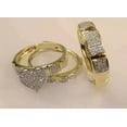thumbnail image 2 of Sparkle Jewels Heart Shape 14k Yellow Gold Plated 2.00 Ct Round Moissanite Trio Band Ring Set, 2 of 3