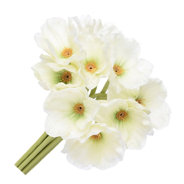 Flores artificiales para el hogar, oficina, simulación, decoración Floral, banquete de boda, Flor falsa de PU, blanco 10 Piezas sidaley HA000017-01B