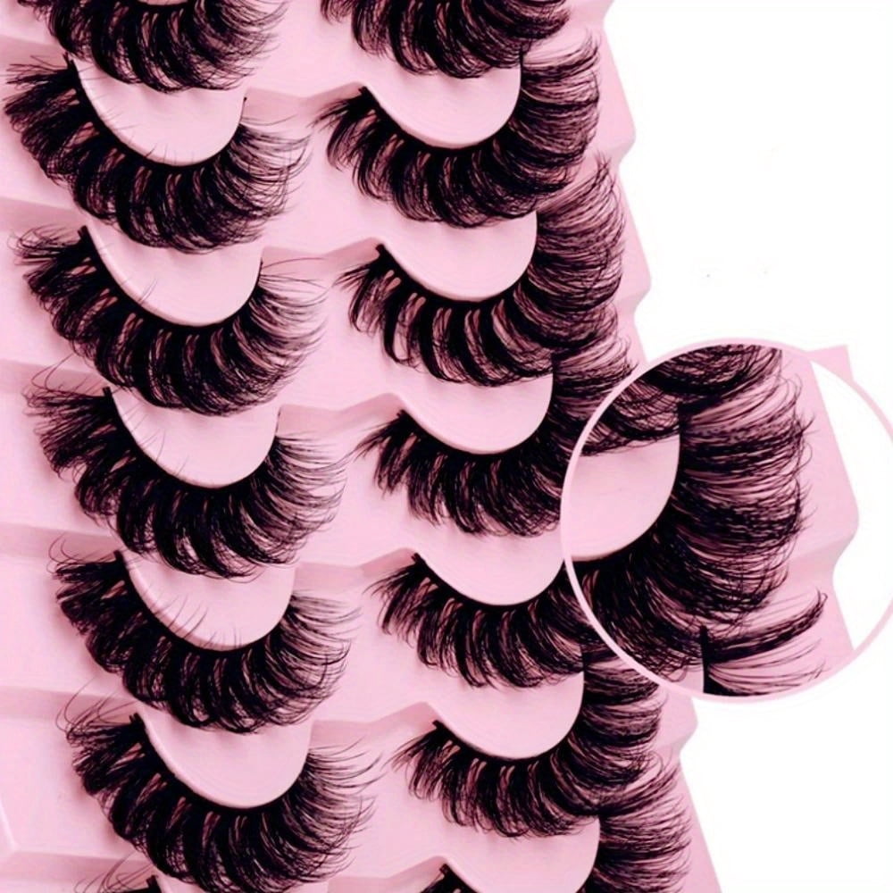 3Boxes(21Pairs) False Eyelashes Wispy Lashes Natural Look Fake Eyelashes Cat Eye Lashes Fake Fluffy Strip False Lashes Pack