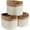 Brown/Cream, variant on 3 Pack Woven Cotton Rope Shelf Storage Basket with Leather Handles, Baby Nursery Storage Bin Organizers, Closet Shelf Storage - 15 x 10 x 9