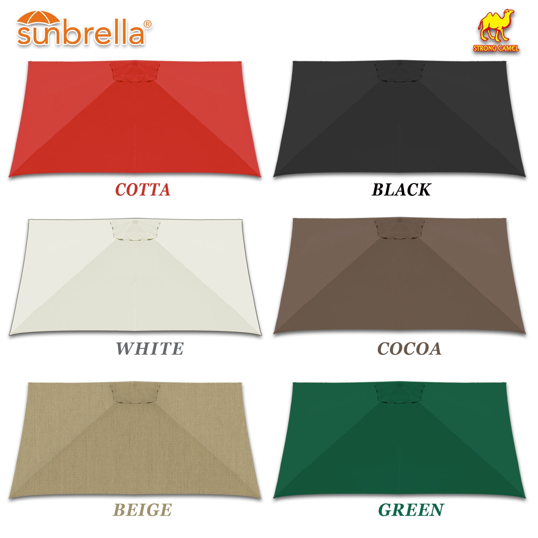 Sunny Outdoor Replacement Canopy Cover for 10x10ft 8 Ribs Rome Cantilever Patio Umbrella Parasol Top Sunbrella Cover