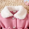 thumbnail image 6 of PINQI Girls Fleece Lined Peacoat Buttons Front Collar Dress Coats Kids School Un𝐢form Padded Warm Pleated Winter Outwear, 6 of 9