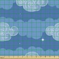 thumbnail image 2 of Ambesonne Abstract Fabric by the Yard Upholstery, Sky with Clouds Doodle, 2 Yards, Azure Blue Cobalt Blue, 2 of 5
