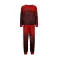 thumbnail image 5 of Halloween Family Matching Christmas Pjs Set, Christmas Tree Print Long-Sleeved Tops + Plaid Trousers Sleepwear Outfits for Holiday Pajamas Set for Men Women, 5 of 6
