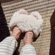 thumbnail image 3 of Hi Clasmix Fuzzy Slippers for Women-Cross Band Cozy House Home Bedroom Fluffy Slippers Plush Furry Open Toe Slide Slipper, 3 of 3