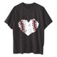 thumbnail image 5 of Tops de manga corta con hombros caídos informales de verano para mujer, camisetas divertidas con cuello redondo y estampado de béisbol OAVQHLG3B Store  lin121212, 5 of 5